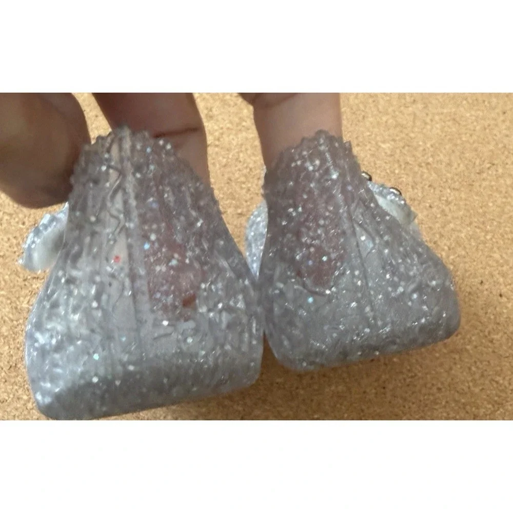 Mini Melissa Campana Zig Zag‎ Toddler Shoes – Silver – Size 6